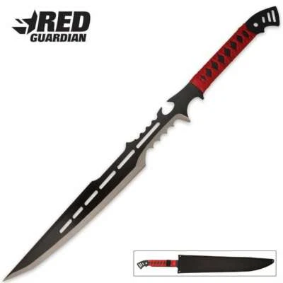Red Guardian Fantasy Sword Set with Sheath | One-Piece Stainless Steel | 28" - Image 1 of 3