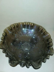 Imperial Glass Company irisierende Schale/Schale mit Fuß. Schöne Farben. Makellos  - Bild 1 von 6