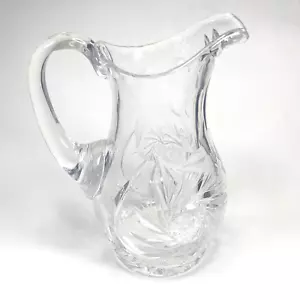 American Cut Eleanor Crystal 7" Pitcher - pinwheel pattern star - Picture 1 of 9