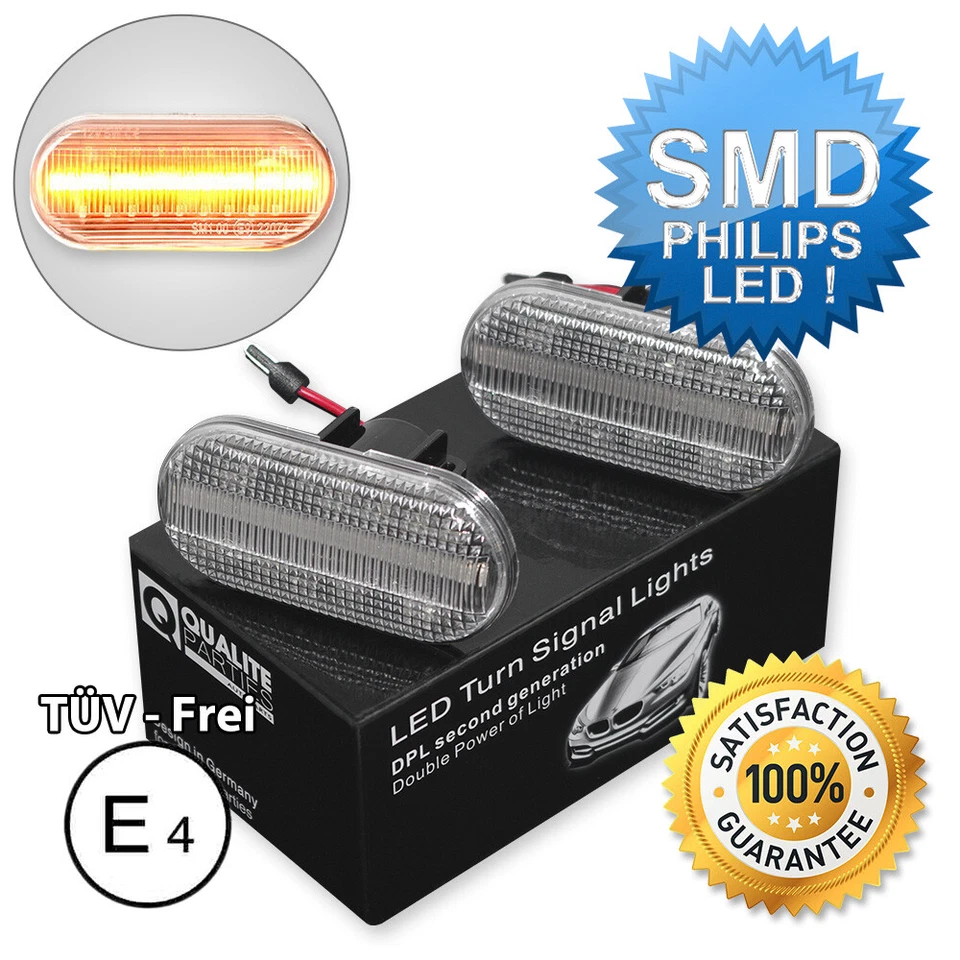 2x LED SEITENBLINKER BLINKER WEIß FÜR RENAULT CLIO 2 LAGUNA MEGANE SCENIC TWINGO - Bild 1 von 1