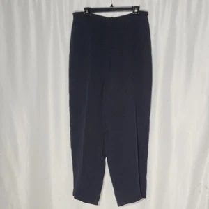 Eileen Fisher 97% Silk 3% spandex Blue Trouser Pants Size Large L - Picture 1 of 10