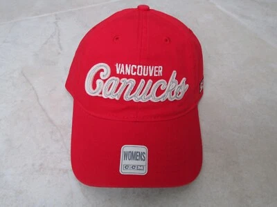 NEW WOMENS CCM VANCOUVER CANUCKS NHL HOCKEY CAP HAT RED SAMPLE - Image 1 of 4