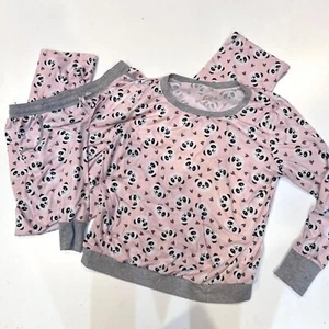 Pillow Talk Pajama SET sz M Pink Gray with Pandas  Polyester Spandex  NWOT - Picture 1 of 8
