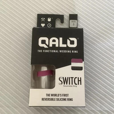 Anillo de silicona Switch QALO para mujer - fucsia y blanco verdadero, talla 5 Foto 1 de 2