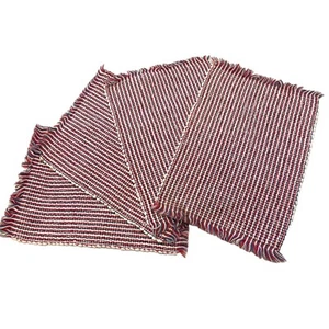 Juego 4 manteles telares tejidos de colección rojo blanco azul telar 11x17 tejido apretado - Imagen 1 de 12