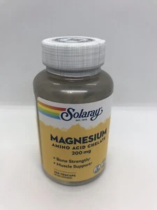Solaray Magnesium Amino Acid Chelate 200mg, 100 Veggie Capsules. Exp: 04/2026 - Picture 1 of 4
