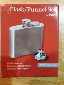 Stainless Steel Flask/Funnel Set Totes 5 Oz.- NEW - Picture 1 of 2