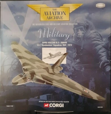 Corgi Aviation Avro Vulcan B.2-XM600 617 Dambusters Sqn RAF 1973 AA31201 1:144 - Image 1 of 4