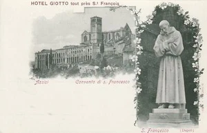Cartolina Non Viaggiata Assisi Hotel Giotto Convento S. Francesco - Imagen 1 de 2