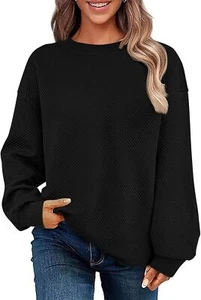 SHEWIN Womens Oversized Sweatshirt Fall Fashion 2024 Long Sleeve Tops Casual Cre - Picture 1 of 13
