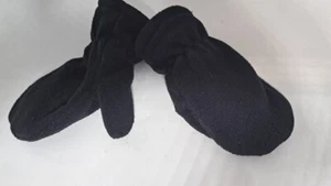 Child's Mittens Black Heavy Flannel & Lined - Picture 1 of 4