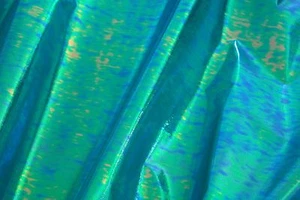 Ariel Green Mermaid Unicorn Hologram Fabric reflective PVC Barbie 80s doll - Picture 1 of 5