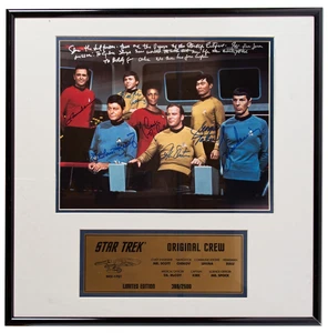 Star Trek Cast Signed Photo Incl Nichelle Nichols w Wm Shatner Handwritten Essay - Picture 1 of 2