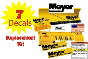 MEYER Snow Plow Decal 7 Pc.NEW Kit w/SET Angles Warnings Front Blade Flag (MK1) - Picture 1 of 5