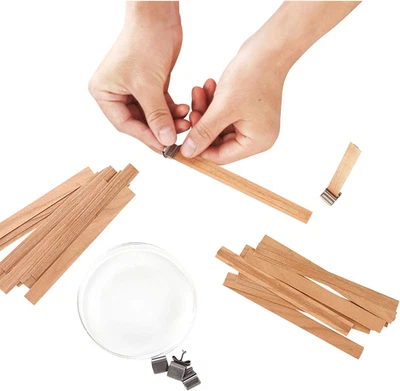50 Wooden Wicks for Candle Making - Double Layer Crackling Wood Wicks with Me... - Image 1 of 4