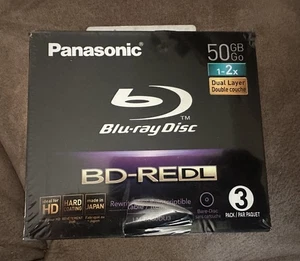 Panasonic BD-REDL Rewriteable Blu-Ray Discs 50GB 3-Pack NEW FREE SHIPPING - Bild 1 von 2