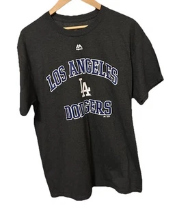 Los Angeles Dodgers Men's Size Large Charcoal Gray Short Sleeve T-Shirt 00333 - Picture 1 of 9