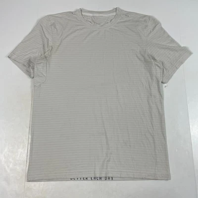 Camisa Lululemon Para Hombres Grande Beige Drysense Manga Corta Entrenamiento Gimnasio Elastizada Yoga Foto 1 de 4