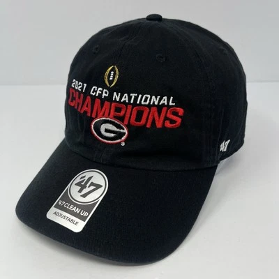 '47 Georgia Bulldogs NCAA 2021 Campeones Nacionales Hombres Gorra Ajustable Negra Foto 1 de 4