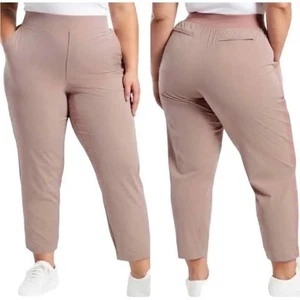 Athleta | Women’s Brooklyn Textured Ankle Pant Grain Camo Mocha Latte Blush Pink - Picture 1 of 10