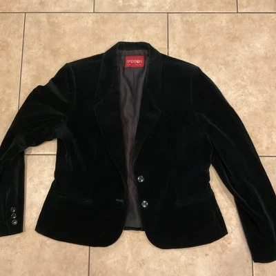 Винтажный черный бархатный блейзер - Изображение 1 из 4