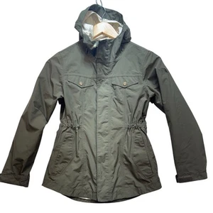 The North Face Girls Hooded Jacket M Olive Green Outdoors Full Zip Cinched Waist - Picture 1 of 13
