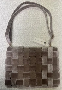 Anthropologie Handtasche Lindy gewebte Clutch: Velvet Edition Crossbody neu mit Etikett - Bild 1 von 12