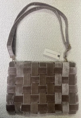 Cartera sin asas Anthropologie Lindy tejida: bandolera edición terciopelo nueva con etiqueta Foto 1 de 4