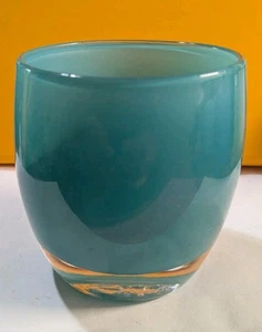 Glassybaby Strength, Believe or Aqua Verde? Green Glass Candle Holder Votive - Picture 1 of 12