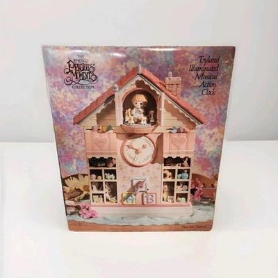 RARE 1991 Enesco Precious Moments Toyland Illuminated Musical Action Clock NEW  - Image 1 of 4
