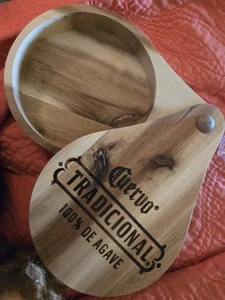 JOSE’ CUERVO Salt Rim Margarita Wood Storage "Cuervo 100% De Agave" Free Ship - Picture 1 of 6