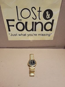 Men's WITTNAUER Gold Tone Stainless BLACK Face DIAMOND DIAL As Is Parts Only - Bild 1 von 8