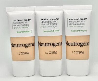 Neutrogena Matte CC Cream - Cool Almond -  1.0 oz. (3 Pack) Sealed - Image 1 of 3