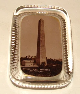 Antikes Andenken BUNKER HÜGEL MONUMENT Glas BRIEFBESCHWERER Foto 30er Jahre SCHÖN - Bild 1 von 3