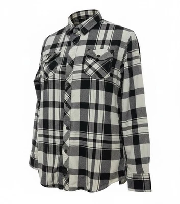  Zoo York Y2K Vintage Men’s Black/White Flannel Grunge Skater Button Up Size L   - Image 1 of 4