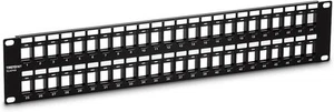 TRENDnet Panneau de brassage Keystone 2U HD vierge 48 ports, TC-KP48, 48 ports, noir - Photo 1/8