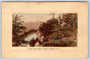 Postal de Lovers Leap Heights Berkeley Springs de 1910 WV coloreada a mano Disher & Son - Imagen 1 de 2