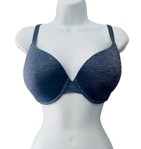 Victoria's Secret 34DDD Uplift Semi Demi Bra Blue/Gray Push Up Underwire - Picture 1 of 7