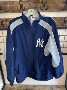 NEW YORK YANKES BASEBALL TRAININGSJACKE DURCHGEHENDER REISSVERSCHLUSS MAJESTIC Gr. L Large HERREN V - Bild 1 von 7