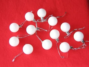 White Christmas Balls Mini Ornaments Shiny Non Shatter for Wire, Mini Tree - Picture 1 of 3