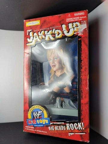 Sable 1998 WWF Jakk'D Up Bobblehead by JAKKS Pacific NIB KB Toys Exclusive NIP Cover