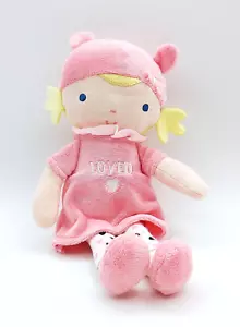 Carters Plush Stuffed Toy Baby Doll w/ Pink Dress Soft 10 in “LOVED” - Picture 1 of 3