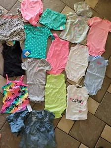 NUOVO LOTTO 19 PEZZI ABBIGLIAMENTO BAMBINA TAGLIA 24M CARTER + PANTALONCINI TOP ABITI - Foto 1 di 11