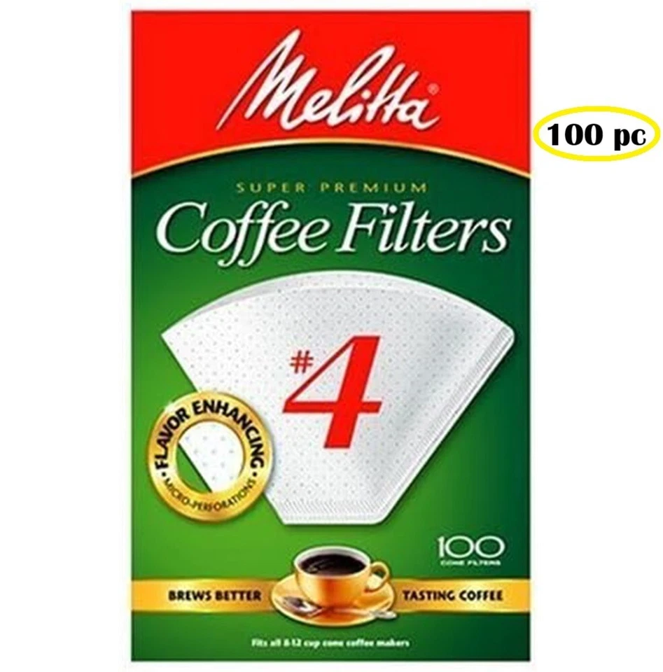 Filtros de café de cono Melitta #4 de 100 unidades - blancos Foto 1 de 1