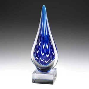 ART GLASS CUMULUS TROPHY AWARD CORPORATE FREE ENGRAVING PERSONALISED 250MM - Picture 1 of 1