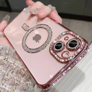Diamond Glitter Shockproof Magsafe Case for iPhone 16 15 14 13 12 11 Pro Max + - Picture 1 of 36