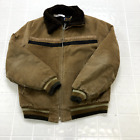 Vintage Shipton Sportswear Brown Faux Fur Collared Bomber Jacket Adult Size S