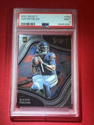 2021 Panini Select JUSTIN FIELDS Field Level 350 RC Rookie PSA 9 MINT Steelers - Image 1 of 2