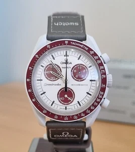 Omega Swatch Mission to Pluto cream dial chronograph watch FULL SET. - Picture 1 of 10