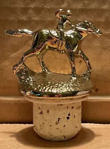 Tapón de botella de corcho de whisky bourbon Blanton’s con caballo de carrera y jinete dorado 'S' - Imagen 1 de 1